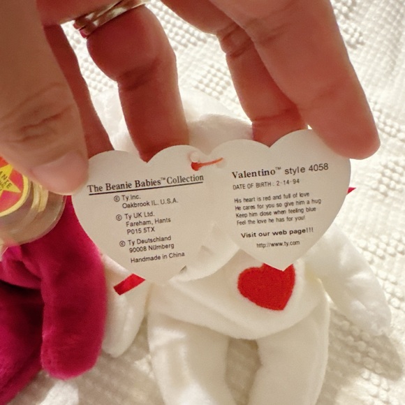 Ty Beanie Babies Red and White Bears - Picture 5 of 5